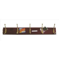 5 hook hat & coat rack mahogany