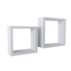 Hudson 2 Piece Shelf & Cube Kit - White Finish