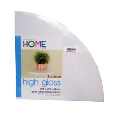 Core Products Hudson High Gloss White Corner Shelf Kit - 295mm