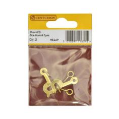 Centurion 19mm EB Brass Plated Side Hook & Eyes - Pack of 2