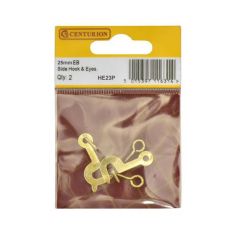 Centurion 25mm EB Brass Plated Side Hook & Eyes - Pack of 2