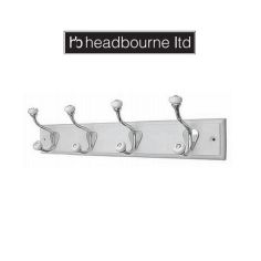 Headbourne White Wooden and Steel 4 Hook Rail