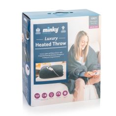 Minky Luxury Heated Throw - Grey - Medium