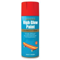 Rust-Oleum High Glow Spray Paint Fluorescent Matt Finish Red 400ml
