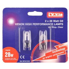 Lyvia Xenon High Performance Lamps G9 28W Twin Pack