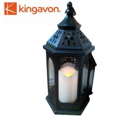 Kingavon Moroccan Lantern with LED Candle and Timer