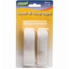 Hook & Loop Velcro Style White (2 x 1m Length)