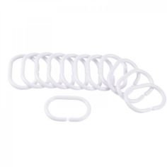 White Plastic Shower Rings - Pack of 12