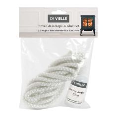 De Vielle Stove Glass Rope & Glue Set - 8mm x 2.5m