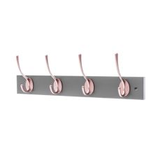 Grey Coat Rack With 4 Rose Gold Hooks