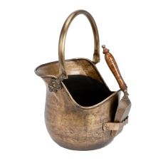 Inglenook Premium Antique Brass Coal Bucket With Shovel