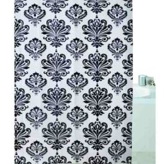 Blue Canyon Black & White Jacquard Shower Curtain - 180cm