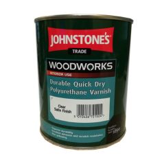 Johnstones Trade Woodworks QD Polyurethane Varnish - Clear Satin 750ml