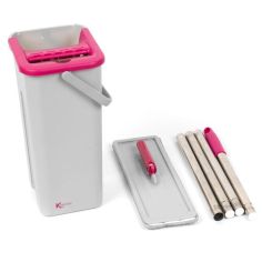 Kleeneze Pink / Grey Flat Head Mop & Bucket Set