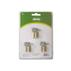 Key Alike Padlock - 15mm (3 Pack)