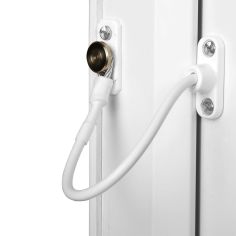 Jackloc Permanent Swivel / Stud White Window Restrictor