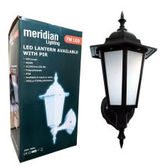 Meridian 7W Black Outdoor Wall Mounted LED Lantern