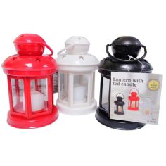 Lantern With Warm White LED Candle