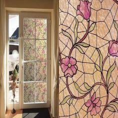 Leaf Stained Glass Effect Self Adhesive Contact 1m x 45cm