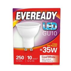 Eveready 3w LED Cool White GU10 Lightbulb