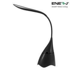 LED Desk Lamp with Wireless Bluetooth Speaker Dimmable Adjustable Touch Control USB Fast Charging (Black Body)