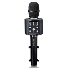 Lenco Bluetooth Karaoke Microphone With Speaker & Lighting - Black