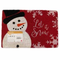 Coco Style Indoor Coir Let It Snow Snowman Mat