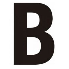Black Helvetica Bold Condensed Style Vinyl Letter B - 75mm 