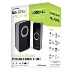 Lloytron MIP3 - 32 Melody Rechargeable Portable Door Chime Kit - Black