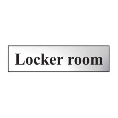 Locker Room Sign Chrome Effect Self-Adhesive PVC (200mm x 50mm)