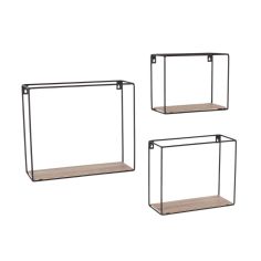 Loft Wire Rectangular Wall Shelf - Set of 3 