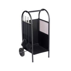 Inglenook Firewood Storage Trolley - With Fireside Companion Set