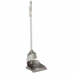 Long Handled Dustpan Brush Set - Silver Finish