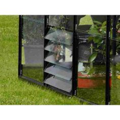 Vitavia Aluminium 5 Blade Louvre Window (With Toughened Glass) - BLACK