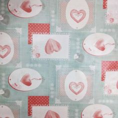 Emerald Love Heart Oil Cloth