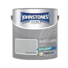 Johnstones Wall & Ceiling Soft Sheen Paint - Manhattan Grey 2.5L