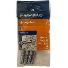 Rawlplug Throughbolt M8 x 95mm - Pack of 4