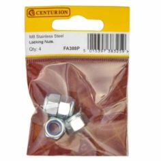 M8 Stainless Steel Nylon Locking Nuts (Pack of 4)