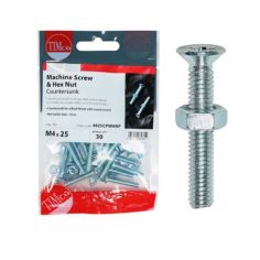 Timco M6 x 20 CZK PZ Machine Screws & Nuts - Pack Of 20