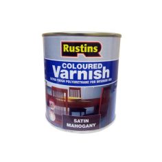 Rustins Coloured Varnish - Satin Mahogany 500ml