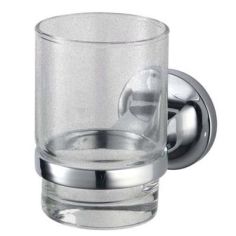 Tema Malmo Tumbler Holder Chrome With Glass Tumbler