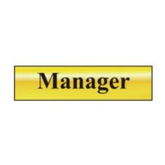 Manager - Polished Brass Effect Sign (200mm x 50mm)