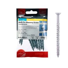 Timco Countersunk Multifix Masonry Screw - 6.0 x 60mm - Pack Of 10