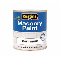 Rustins Quick Dry Masonry Paint - White Matt 500ml