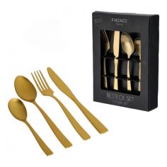 Matt Gold Stainless Steel Cutlery Set 16 pieces