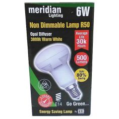 Meridian 6W LED R50 Reflector Small Screw Cap Fitting E14/ SES Light Bulb