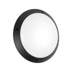 Meridian 12W Round LED Standard Model Black Bulkhead (inc. lamp)