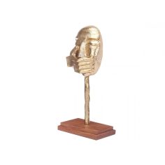 Metal Hand Figure with Wooden Stand 