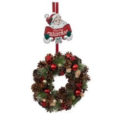 Metal Santa Claus Wreath Hanger 