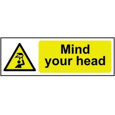 Self-Adhesive Vinyl Mind Your Head Sign - 600 x 200mm